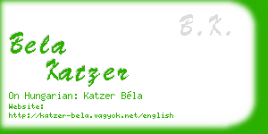 bela katzer business card