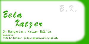 bela katzer business card